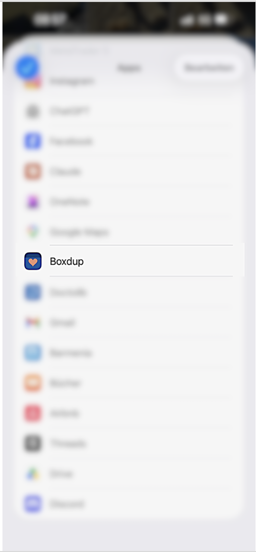 Boxdup in the app list